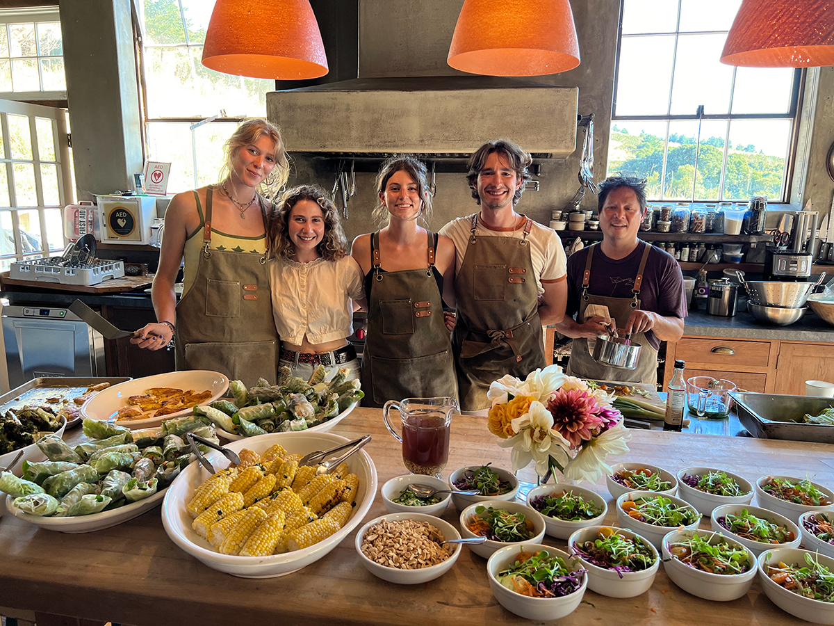 Meet Izzy, Rosie, Isabel, and Jack – with our favorite Chef Tim Edmonds – after helping him prepare dinner at TomKat Ranch